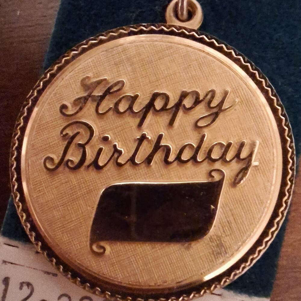 12k Gold Charm, Happy Birthday